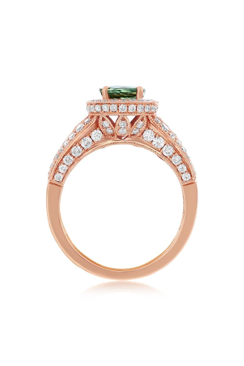 14K Rose Gold 1.57ct Sapphire & 0.93cttw Diamond Ring, Alternate, color, Blue