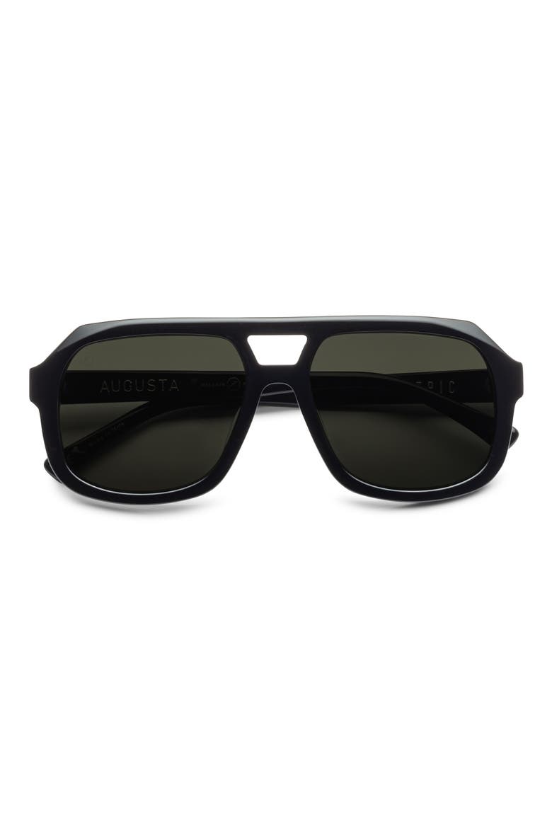 Augusta 57mm Polarized Square Aviator Sunglasses, Alternate, color, GLOSS BLACK/ GREY POLAR