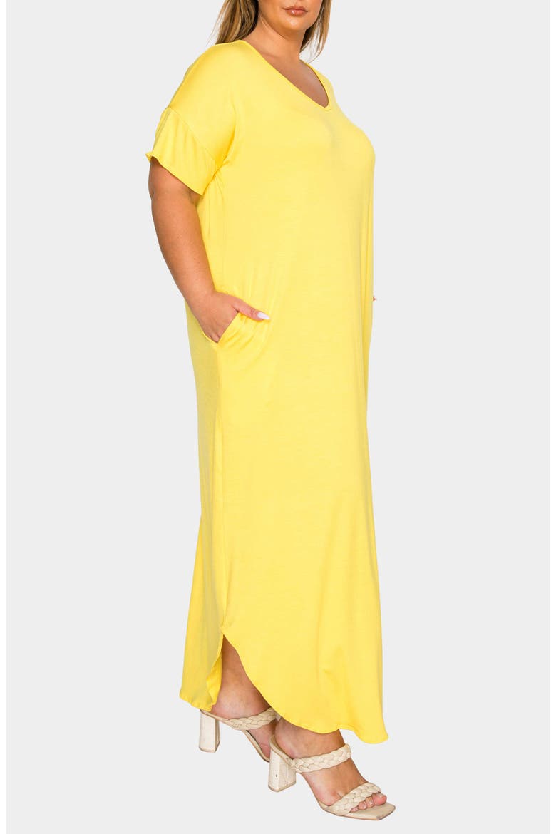 Short Sleeve Jersey Maxi Dress, Alternate, color, YELLOW