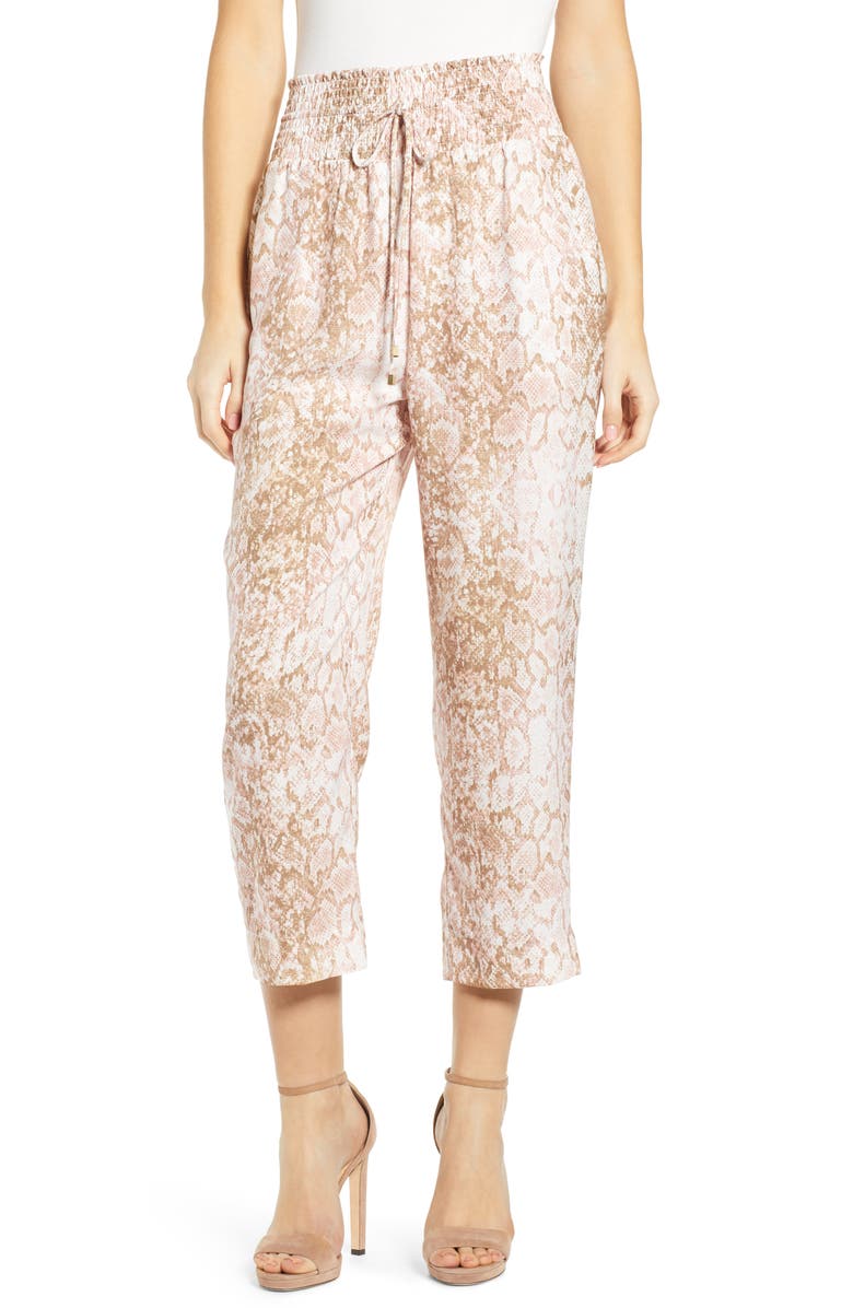 WAYF Amos Smocked Waist Pants, Main, color, 