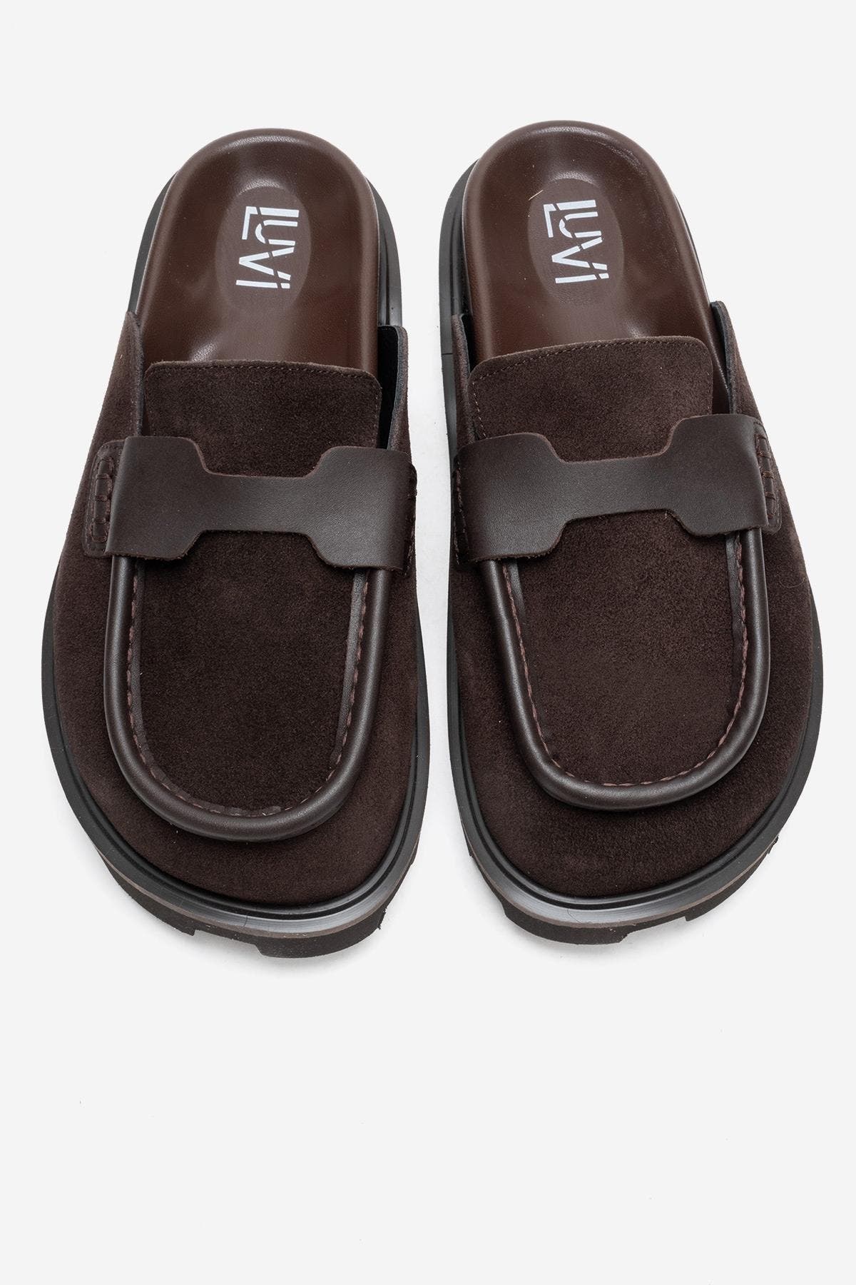 Forever & Always Shoes Vela Leather Slipper, Alternate, color, Brown Suede