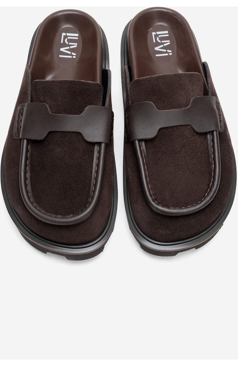 Forever & Always Shoes Vela Leather Slipper, Alternate, color, Brown Suede