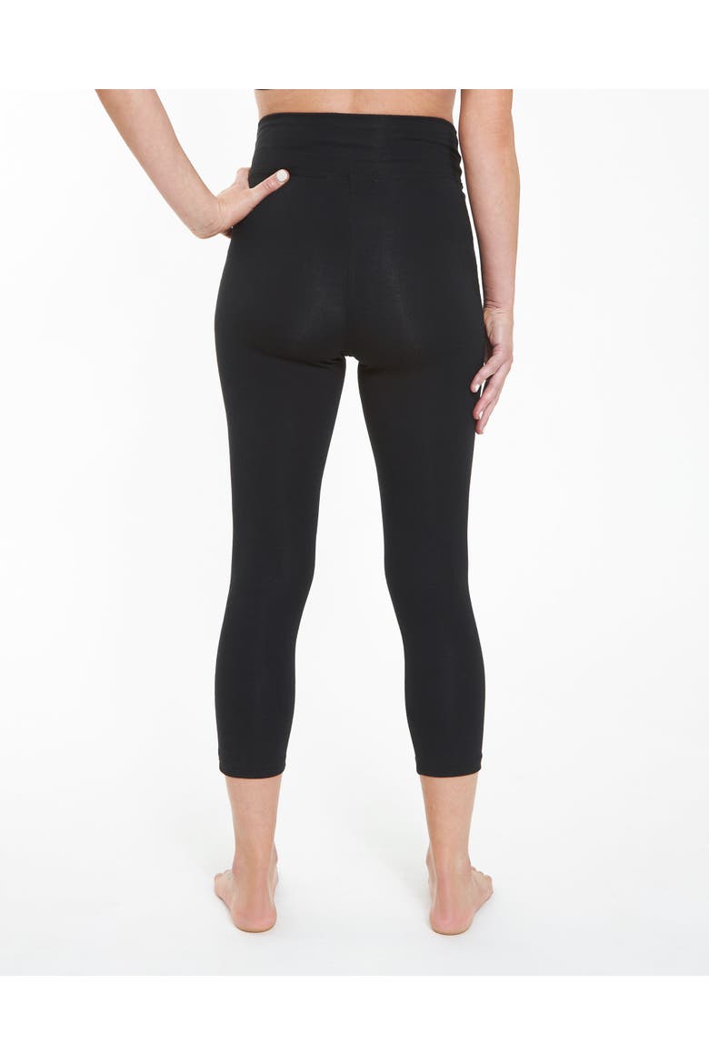 Organic Essential 3/4 Leggings, Alternate, color, Black