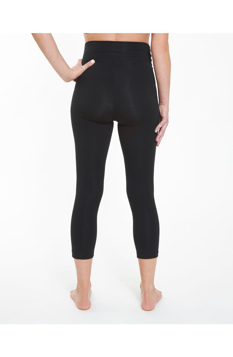 Ripe Maternity Organic Essential 3/4 Leggings, Alternate, color, Black