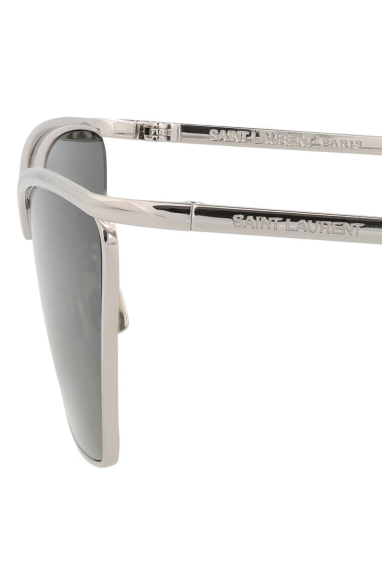 Saint Laurent 57mm Cat Eye Sunglasses, Alternate, color, Silver Silver Grey