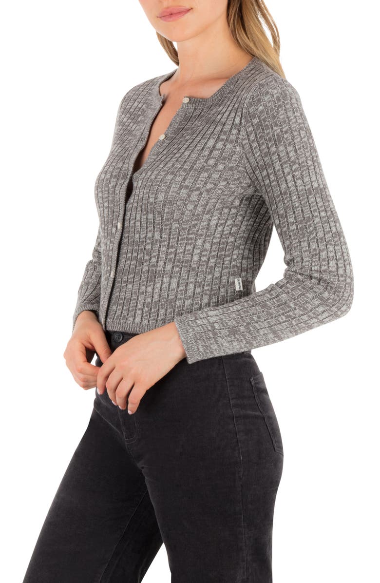 Hurley Day Trip Rib Cardigan, Alternate, color, Charcoal Heather