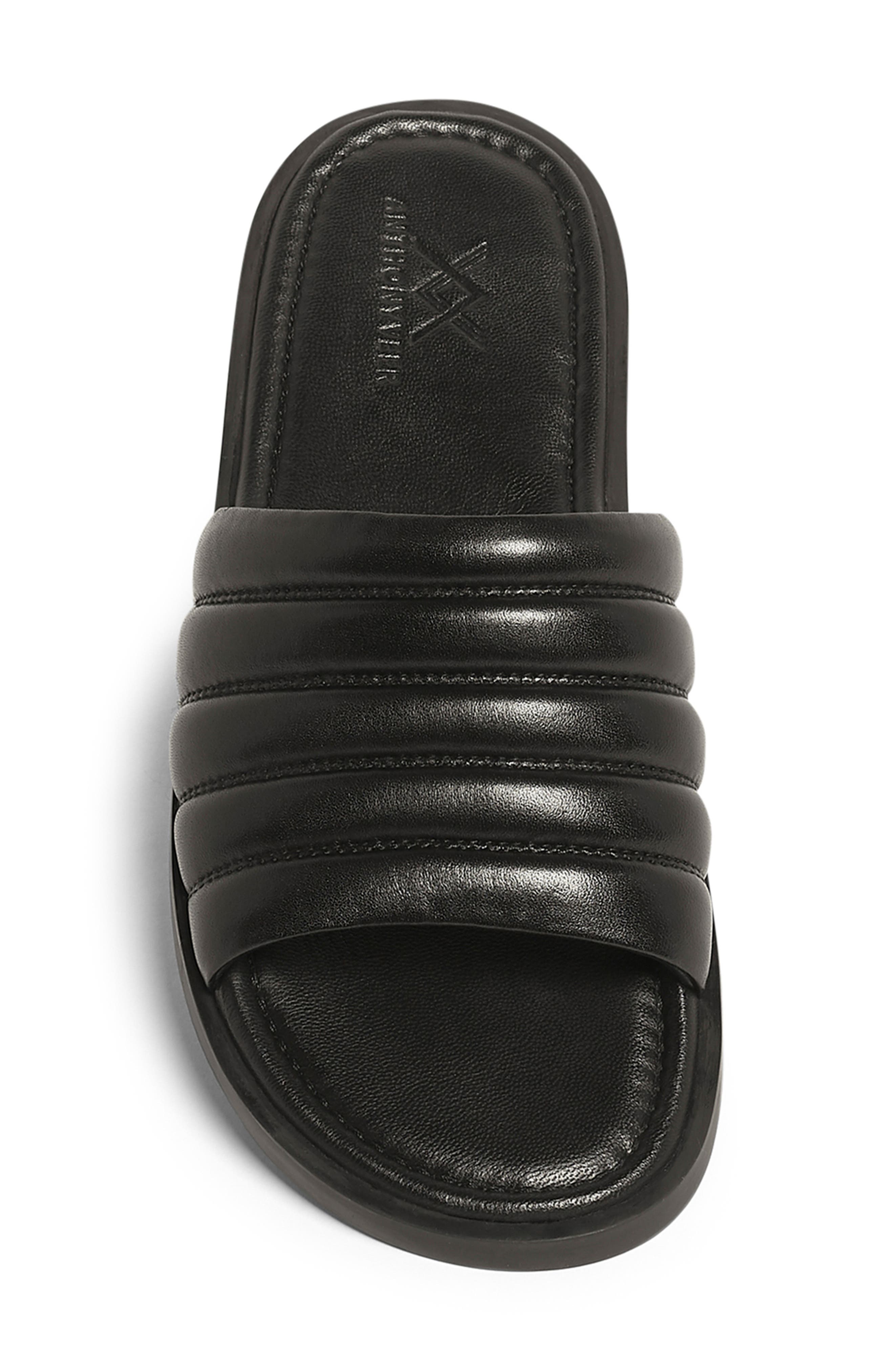 Anthony Veer Key West Leather Slide Sandal, Alternate, color, Black