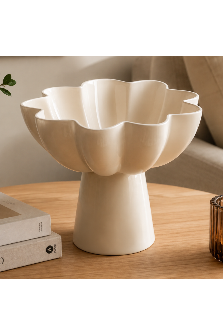 Pedestal Aluminum Bowl, Alternate, color, White