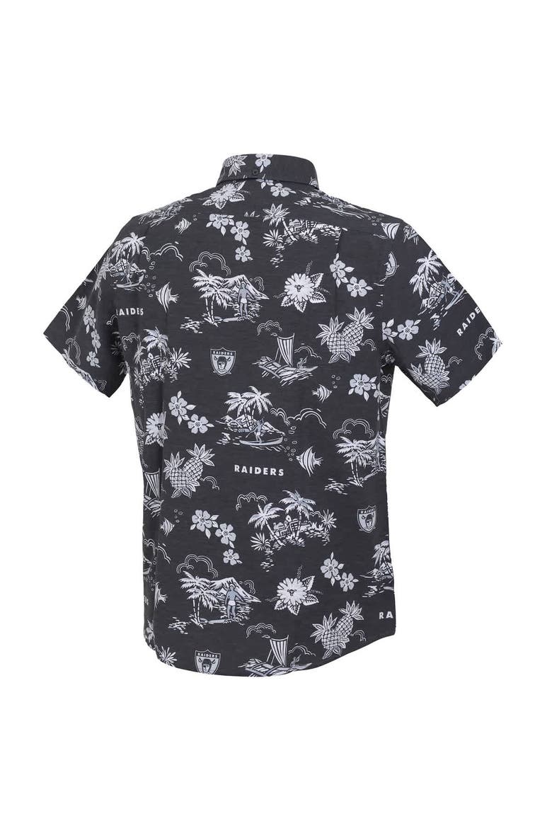 Men's Reyn Spooner Black Oakland Raiders Gridiron Classics Throwback Kekai Performance Button-Down Shirt, Alternate, color, Black