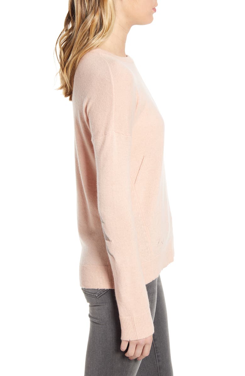 Zadig & Voltaire Cici Patch Sleeve Cashmere Sweater, Alternate, color, 