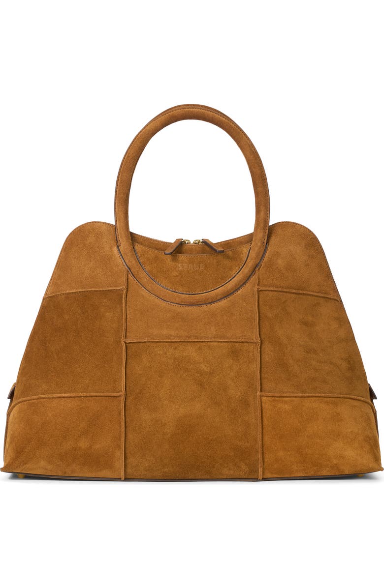 STAUD Naomi Suede Satchel, Main, color, Tan