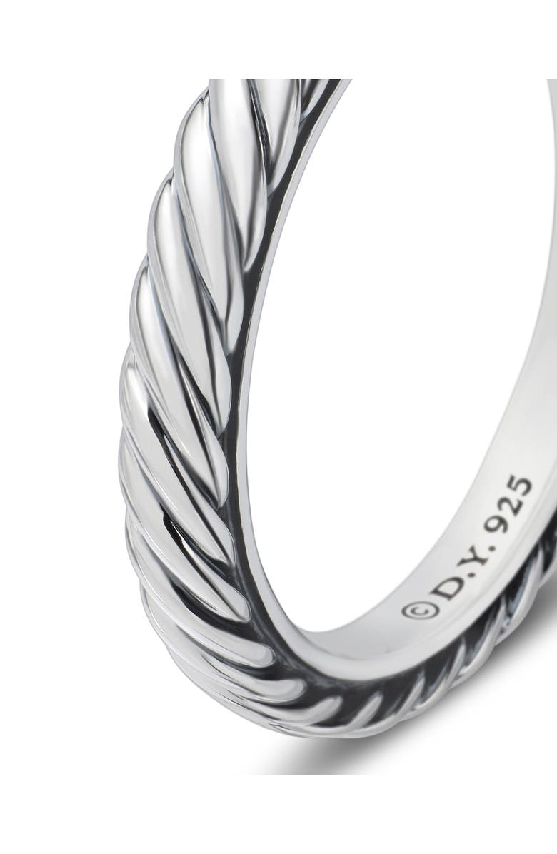 David Yurman Cable Collectibles<sup>®</sup> Stack Ring in Sterling Silver, 3mm, Alternate, color, Silver
