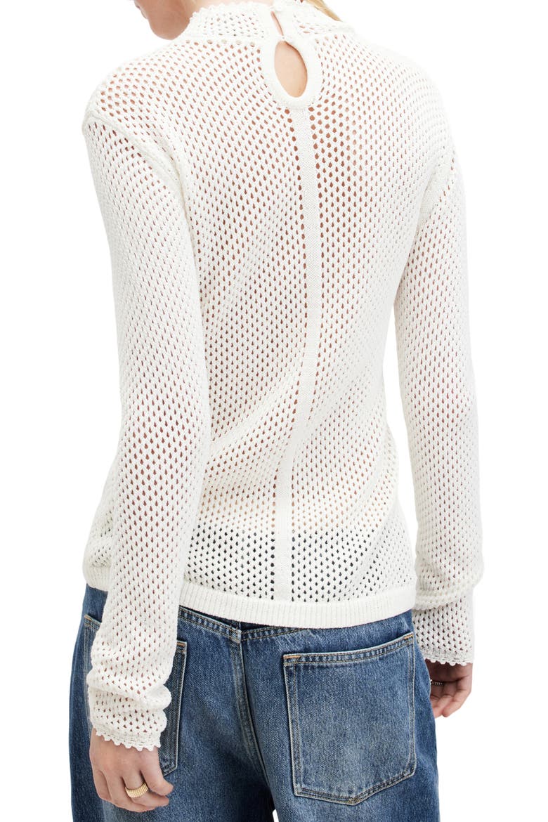 Avril Open Stitch Sweater, Alternate, color, CHALK WHITE
