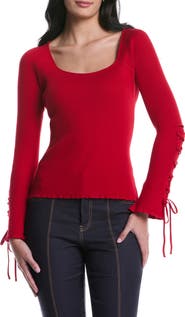 Laundry by Shelli Segal Tie Sleeve Sweater