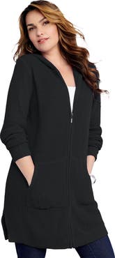 Roaman's Waffle Mega Length Zip Hoodie