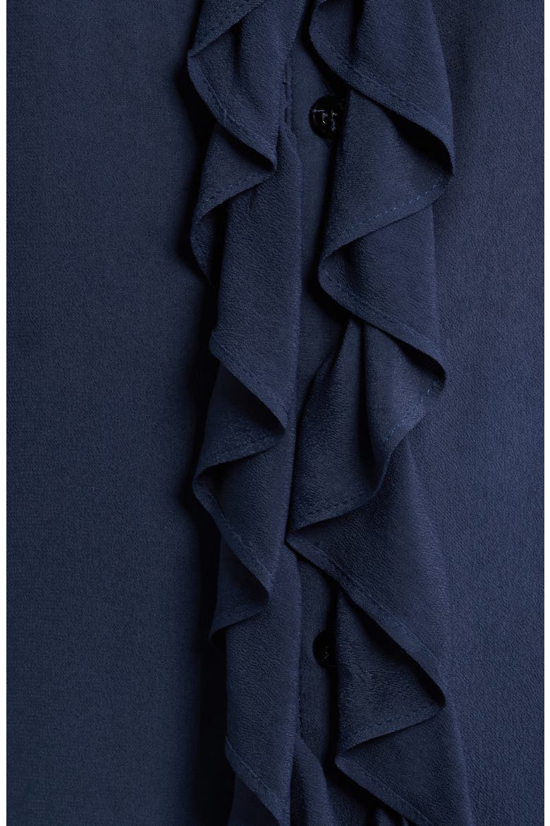 Dancing Ruffle V-Neck Top, Alternate, color, NAVY