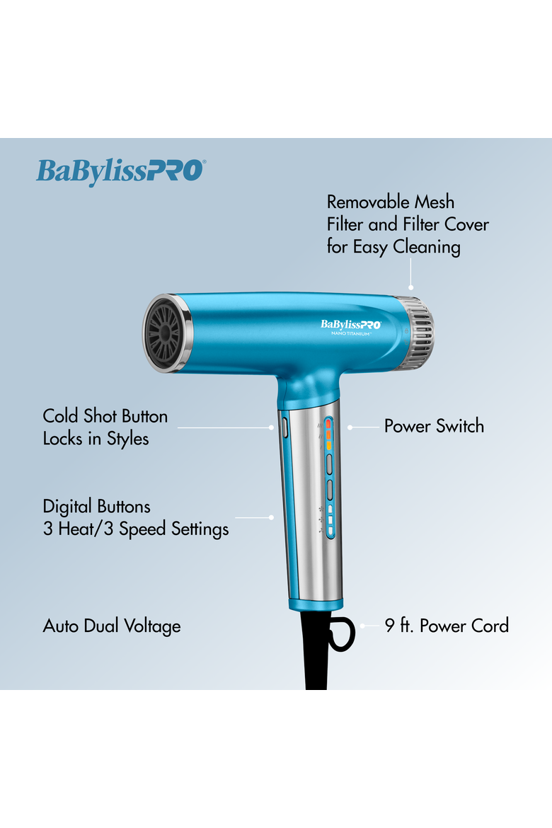 Nano Titanium Nano Light Ionic Dryer, Alternate, color, Blue