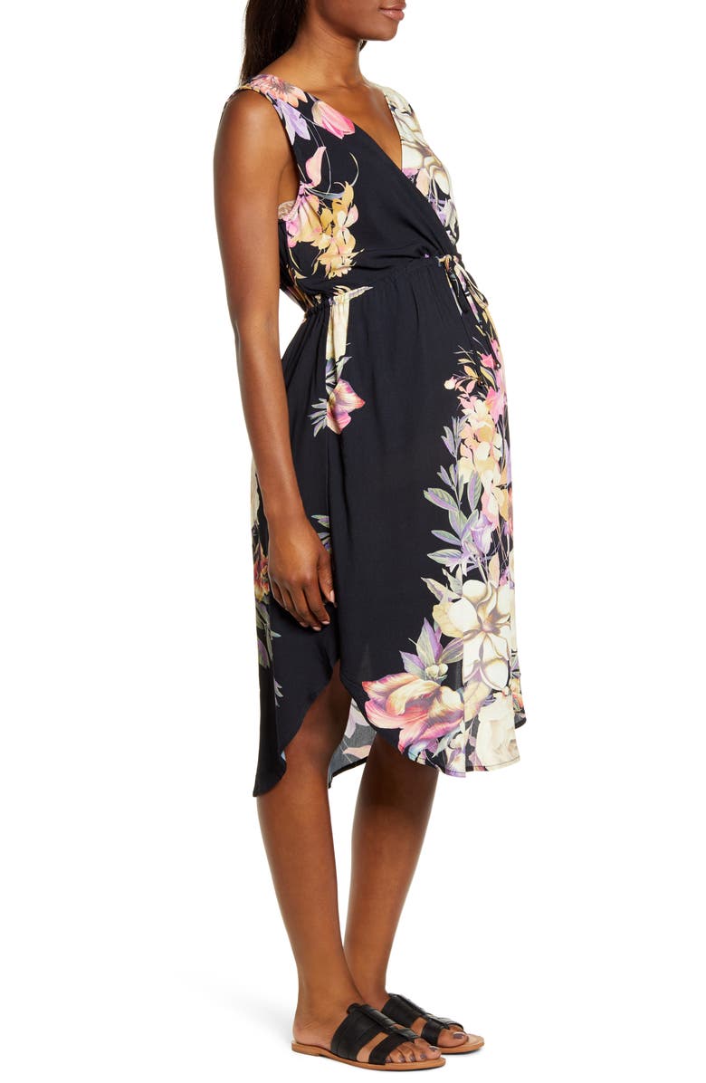 Angel Maternity Floral Maternity/Nursing Sundress, Alternate, color, 