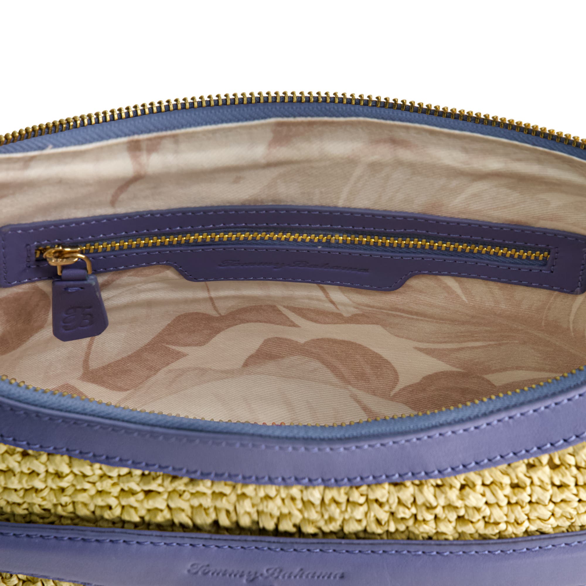 Tommy Bahama Soft Straw Zip-Top Hobo, Alternate, color, Blue