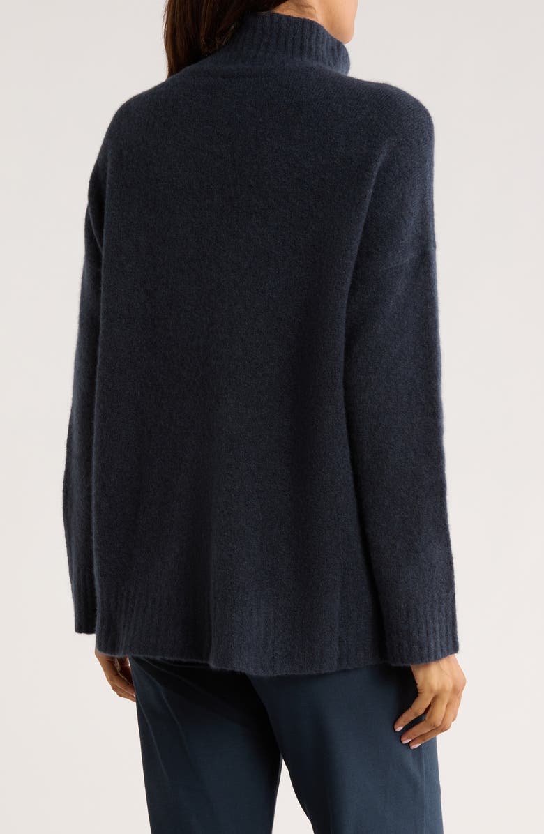 Eileen Fisher Cashmere Blend Bouclé Turtleneck Sweater, Alternate, color, Deep Adriatic