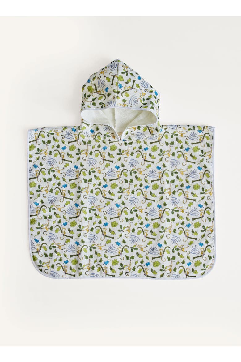 Happy Monkey Swim Poncho, Main, color, White