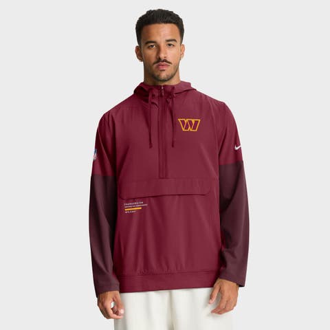 Men's Nike Burgundy Washington Commanders Sideline Anorak Half-Zip Hoodie Jacket