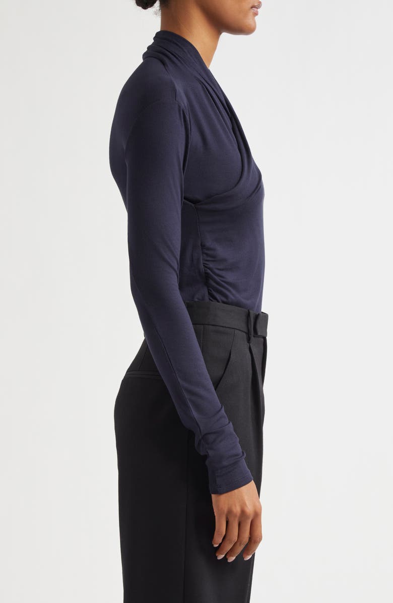 Vince Long Sleeve Knit Wrap Top, Alternate, color, Coastal Blue