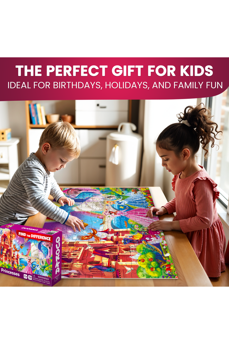 3xSet Floor Kids Jigsaw Puzzles - Unicorn & Princess, Ocean & Forest, Alternate, color, Princess & Unicorn