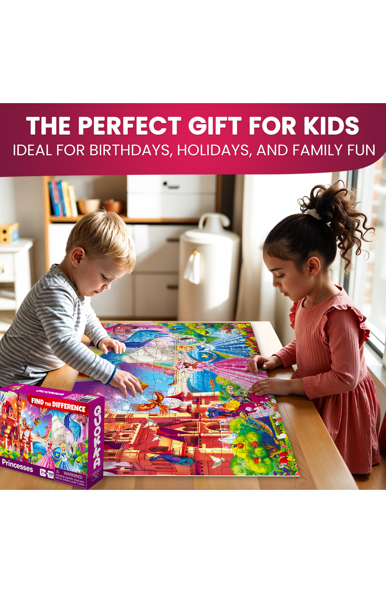 Quokka 3xSet Floor Kids Jigsaw Puzzles - Unicorn & Princess, Ocean & Forest, Alternate, color, Princess & Unicorn