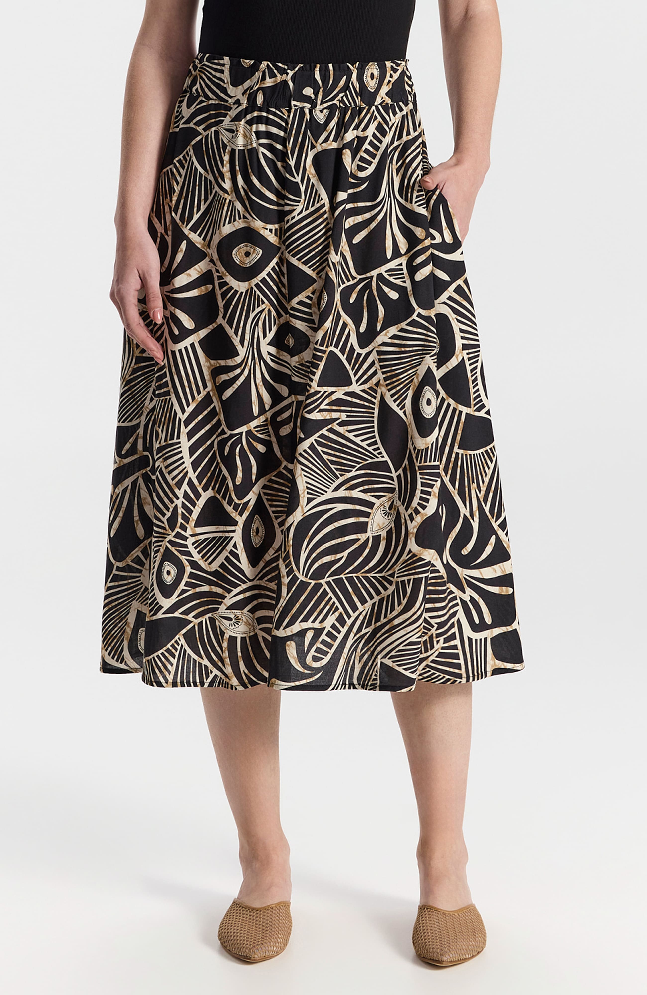 Ronen Chen Varda Graphic A-line Midi Skirt (Women) | Nordstrom