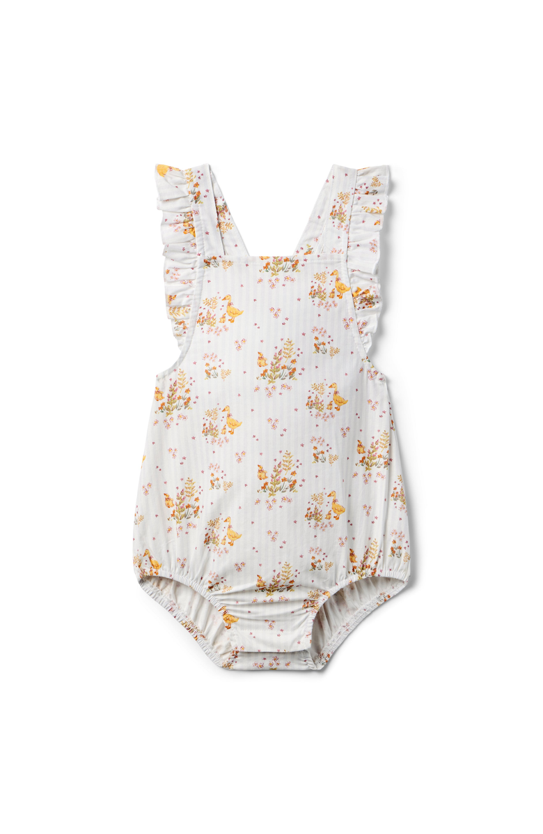 Little Paper Kids Sadie Bubble, Main, color, Duckling Garden Print