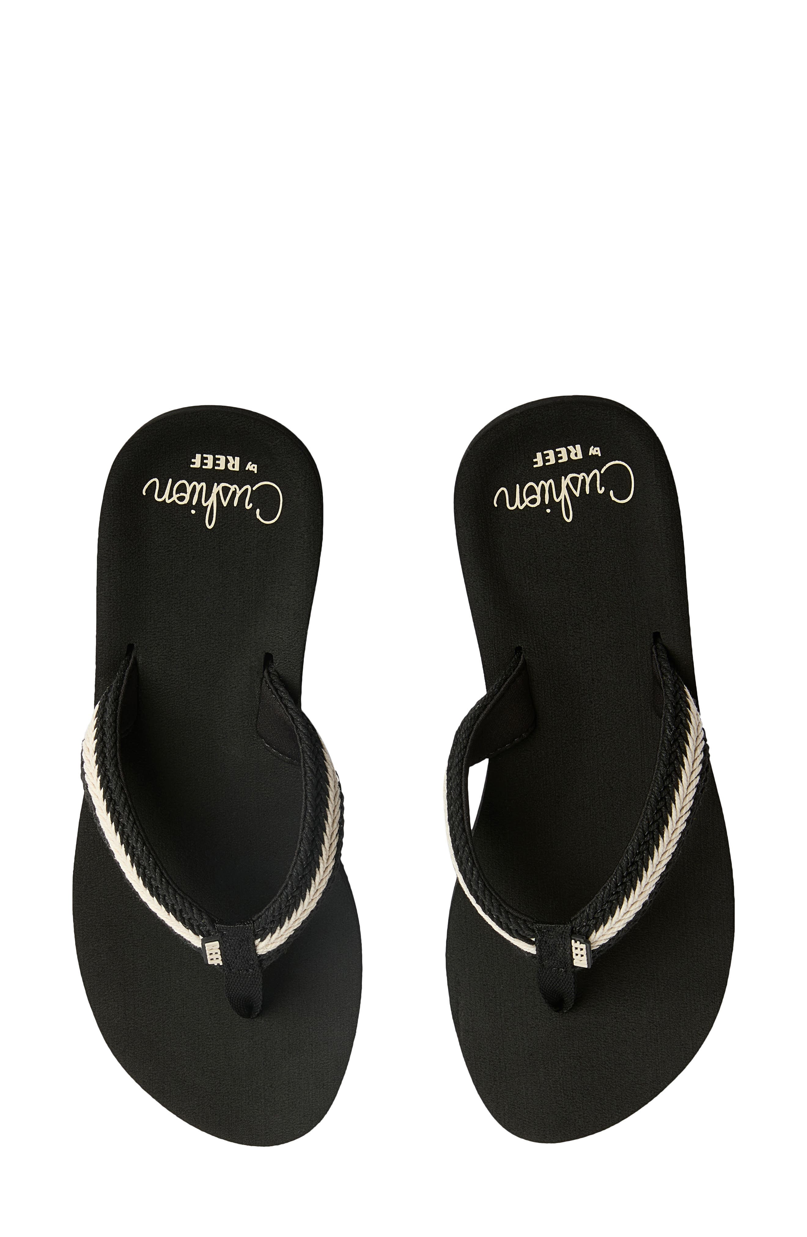 Reef Baja Elena Flip Flop, Alternate, color, Black/ Vintage