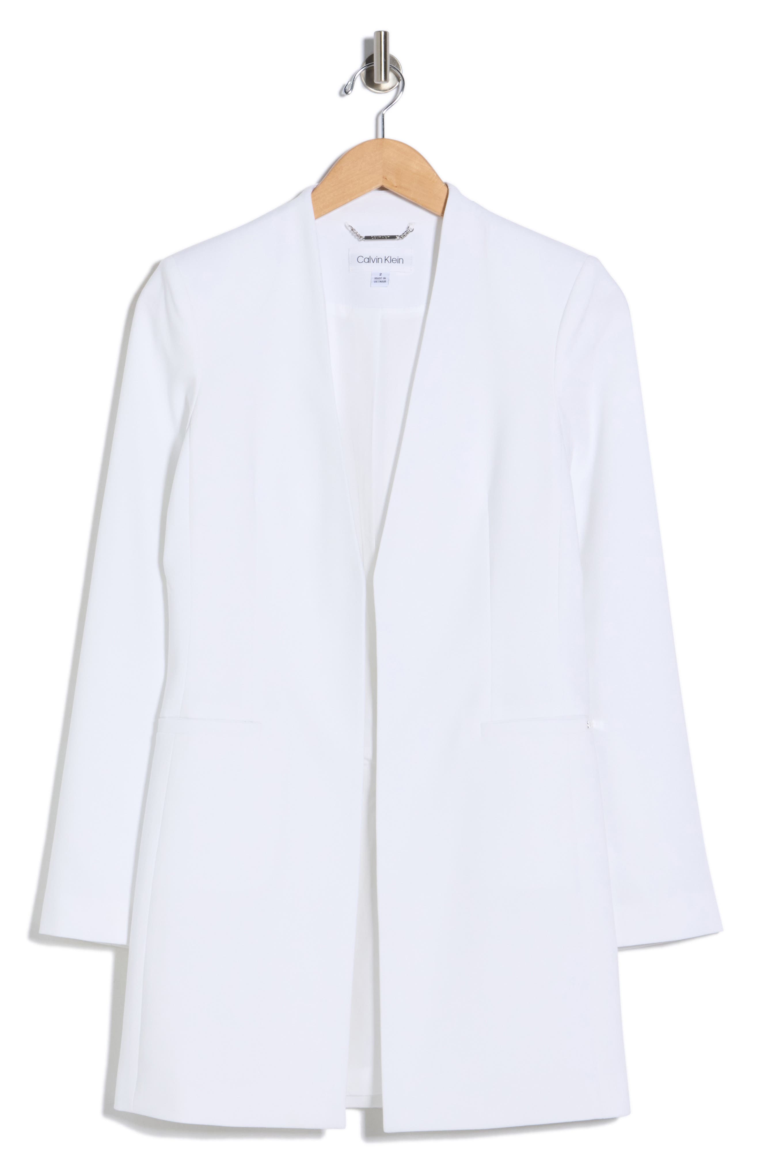 Calvin Klein Open Front Roll Sleeve Blazer