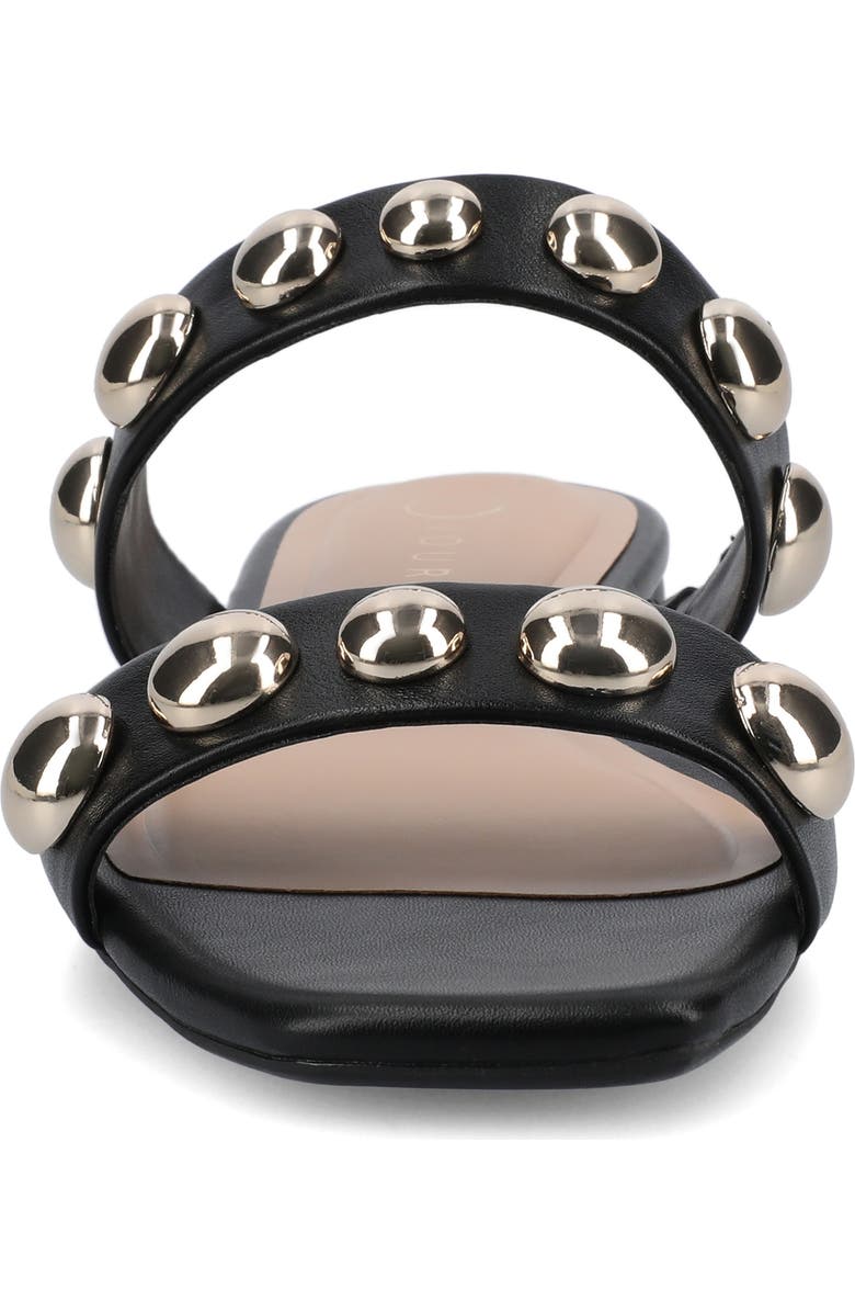 Journee Collection Frida Studded Slide Sandal, Alternate, color, Black/ Gold