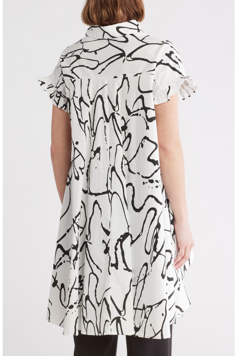 Ruched High-Low Button-Up Shirt, Alternate, color, WHITE
