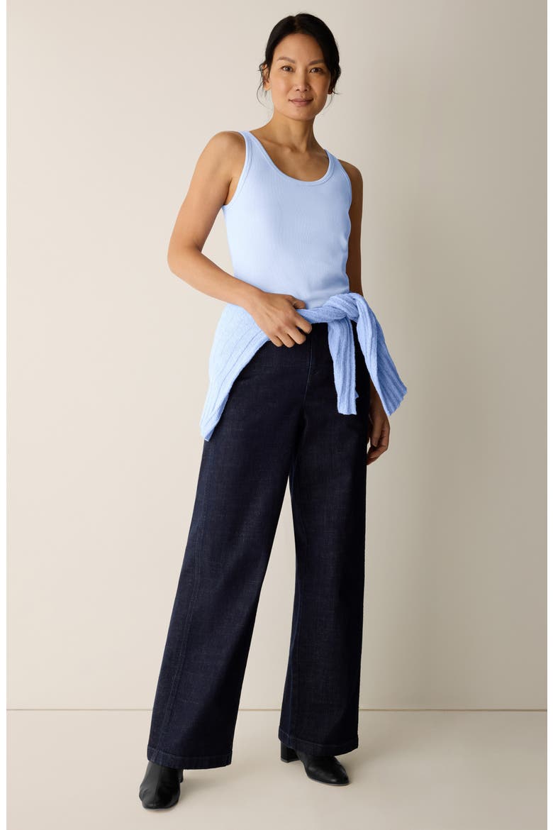 Slim Fit Scoop Neck Stretch Cotton Tank, Alternate, color, SKYLIGHT