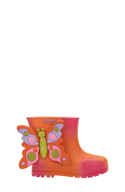 Mini Melissa Welly Wonderland Boot In Orange