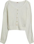 Free People Maris V-Neck Fine Gauge Linen Blend Cardigan