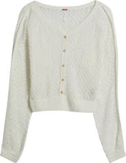 Free People Maris V-Neck Fine Gauge Linen Blend Cardigan