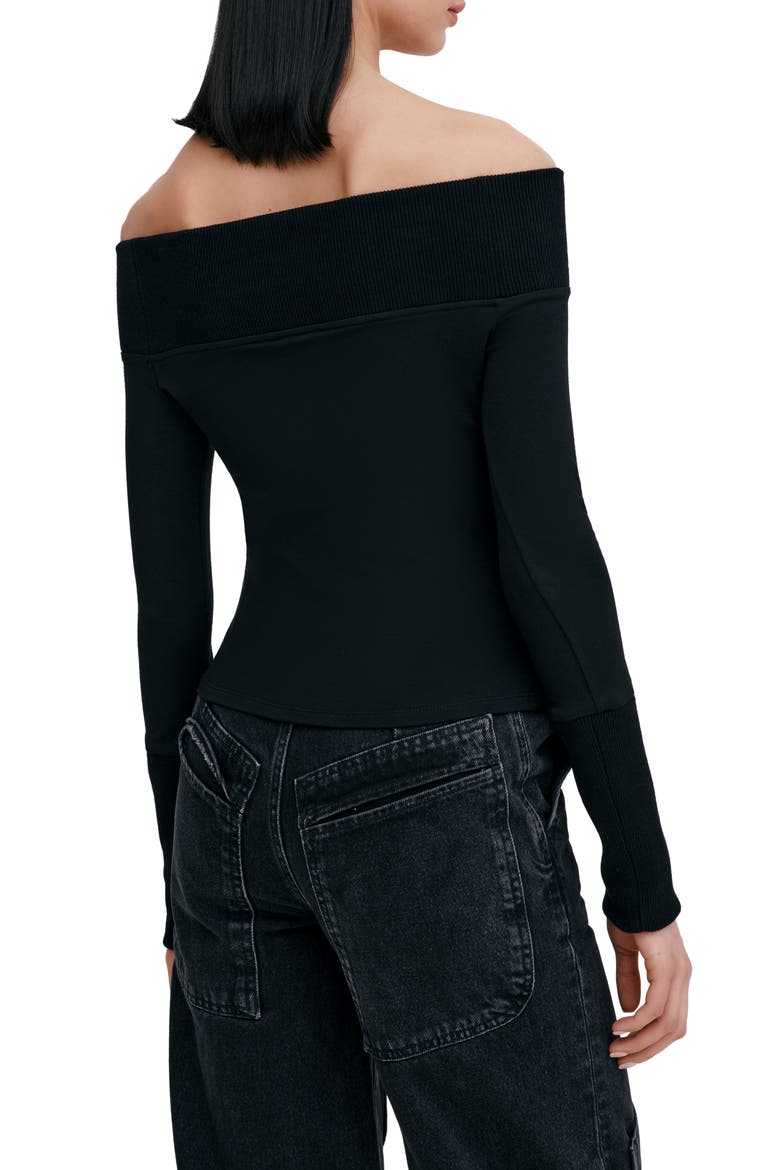 Tilly Off the Shoulder Knit Top, Alternate, color, BLACK