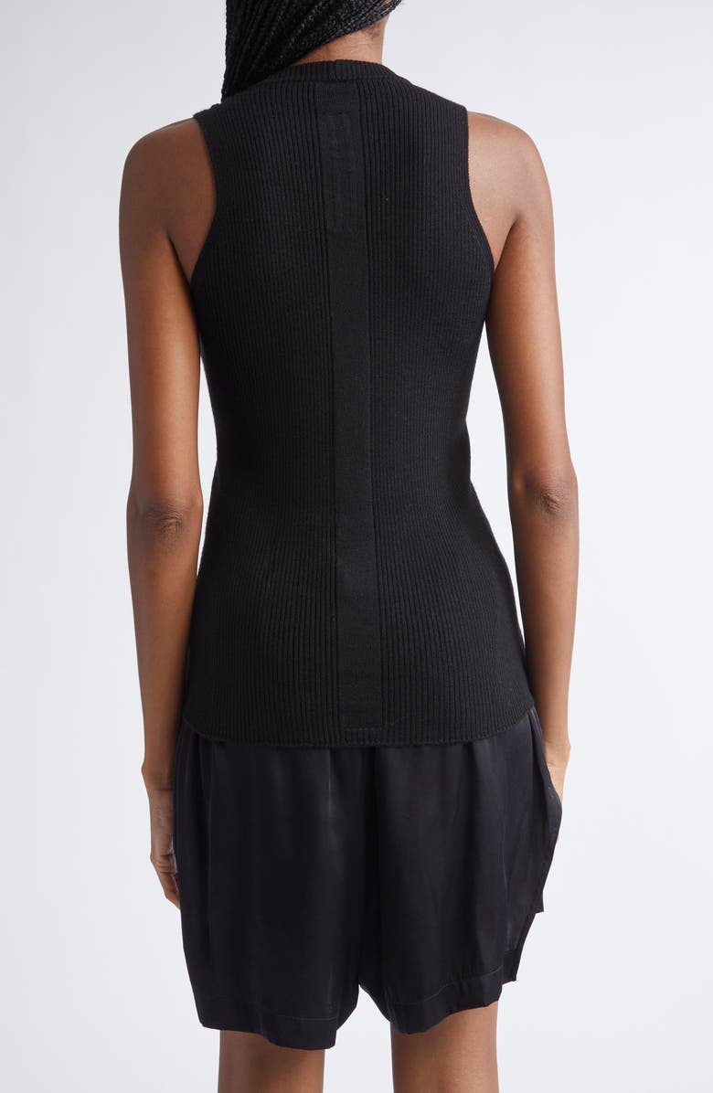 Rick Owens Maglia Wool Rib Tank, Alternate, color, Black