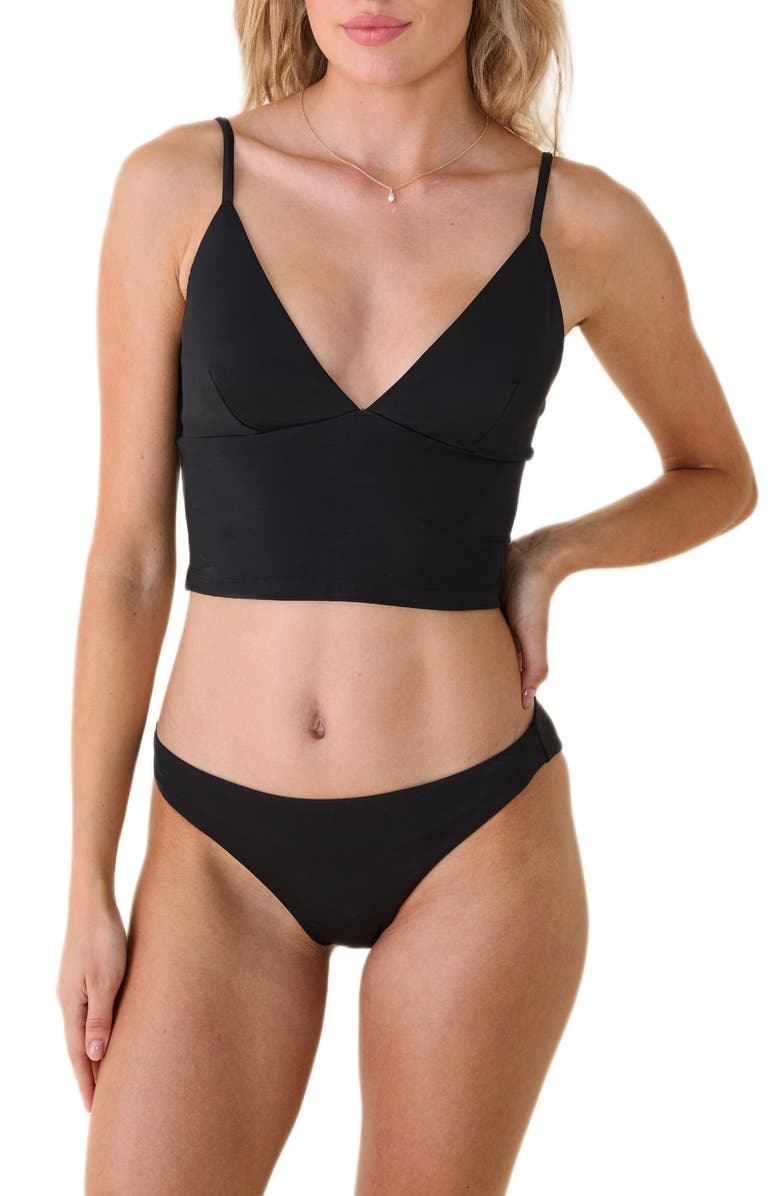 Andie Lanikai Crop Tankini Top, Main, color, Black