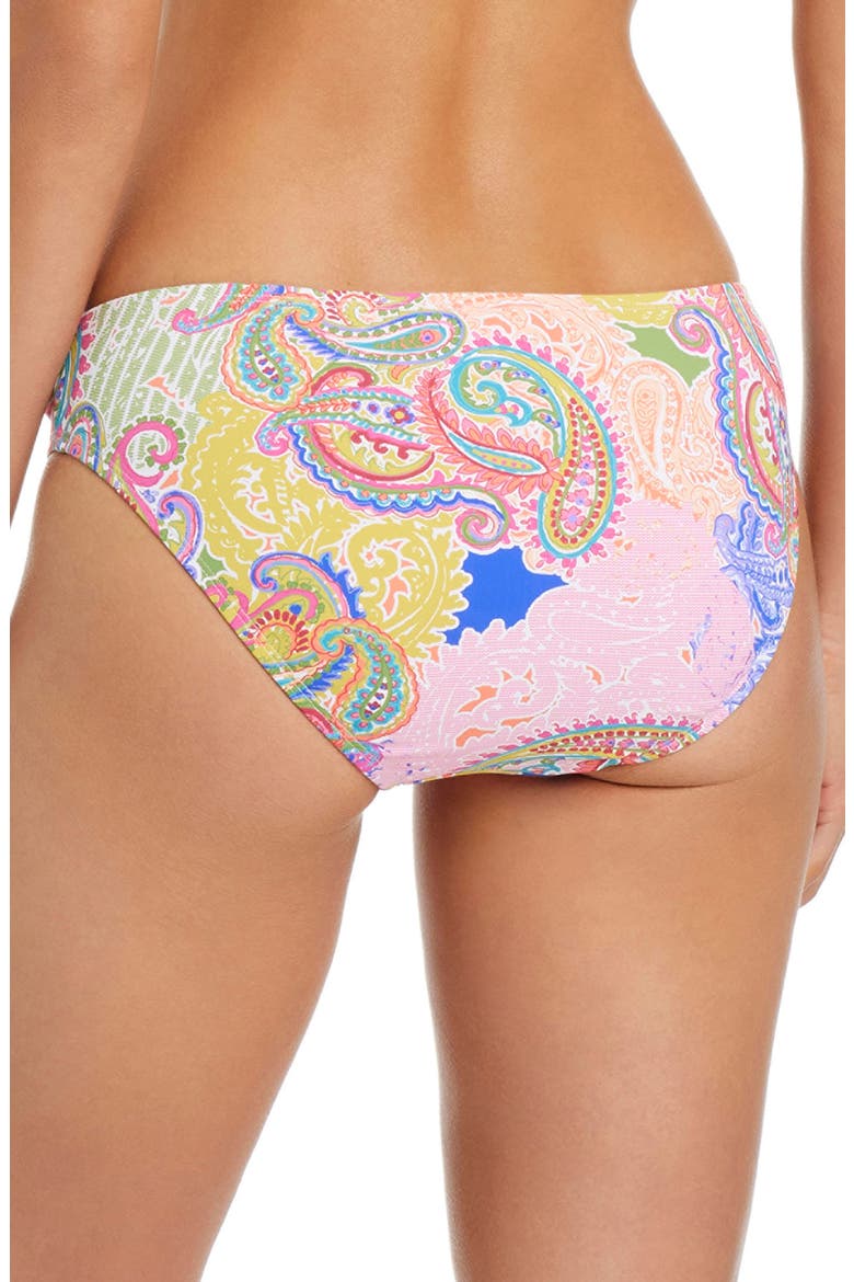Belted Hipster Bikini Bottoms, Alternate, color, PINK MULTI