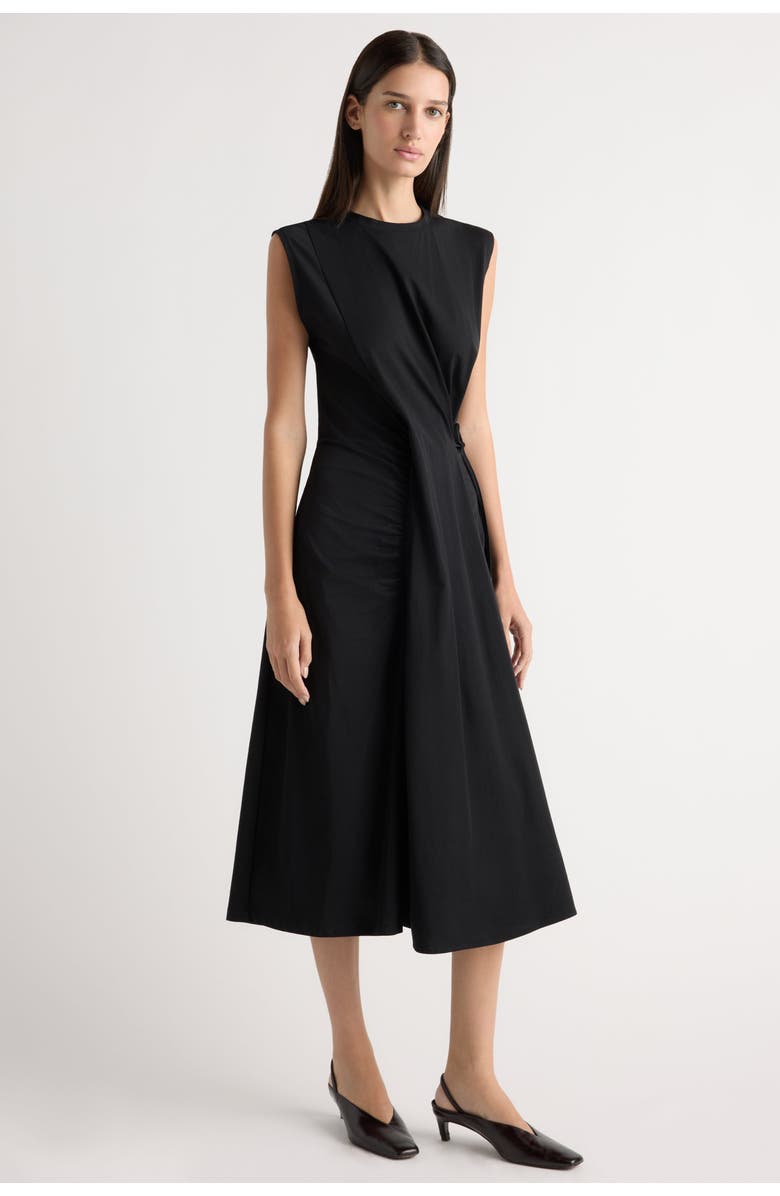Modern Citizen Agnes Twist-Drape Jersey Dress, Alternate, color, Black