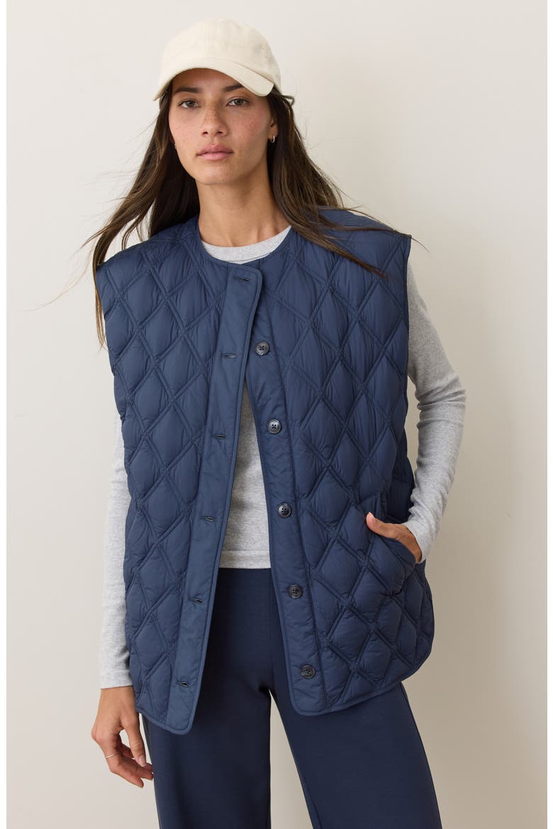 Marina Quilted Vest, Alternate, color, NAVY