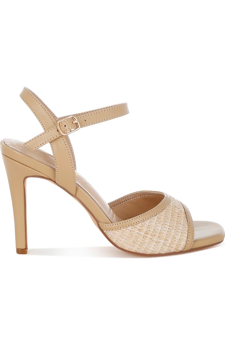 LONDON RAG Vilasta Raffia Stiletto Sandal, Alternate, color, Beige