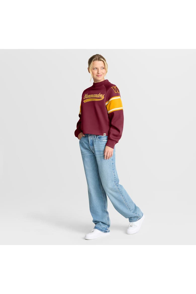 Women's Fanatics Burgundy Washington Commanders Oversized Hometown Toss Sweep Mock Neck Pullover, Alternate, color, Burgundy
