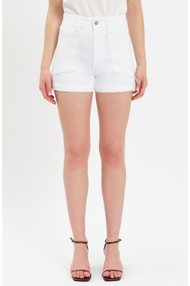 Valley High Waist Denim Shorts, Main, color, LAMB