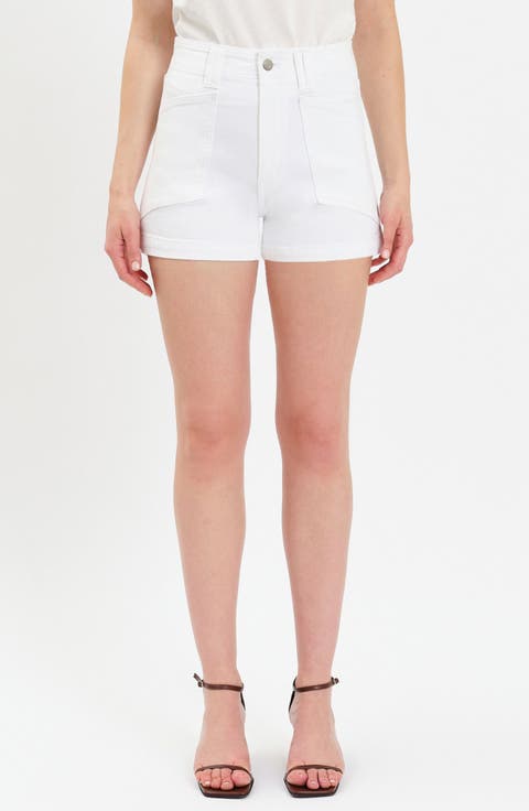 Valley High Waist Denim Shorts (Cherry)