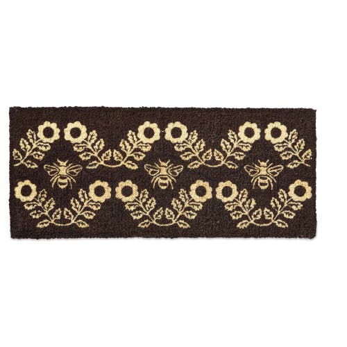 Tag Bee And Flower Coir Door Mat In Multi